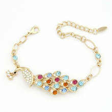Fashion Peacock Design Rhinestone/Crystal Bracelets FB43